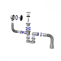 Salini Сифон для ванны с переливом, чашка из нержавеющей стали., цвет: хром S122E