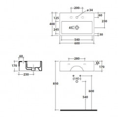 Подвесная раковина Galassia Plus Design (6032M)