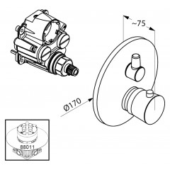 Термостат смеситель для душа 388350545 KLUDI Zenta