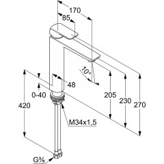 Смеситель Kludi Ameo 412960575 для раковины-чаши,высота излива 20.5 см