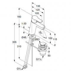 KLUDI Pure & Easy 372909165 Смеситель для раковины
