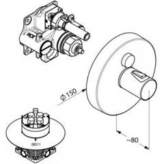 Смеситель термостат для душа 388020538 Kludi Push