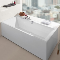 Villeroy&Boch Squaro edge 12 Ванна прямоугольная 1800*800*450, к-т ножек, слив-перелив цвет хром и белый, ванна цвет белый