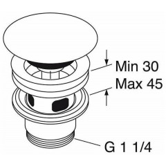Villeroy&Boch Донный клапан, диаметр, мм-32, для раковины, тип-незапираемый с решеткой, цвет альпийский белый