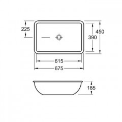 Villeroy&Boch Loop&Friends Раковина встр. под столешницу 615*380*175, с переливом, цвет альпийский белый