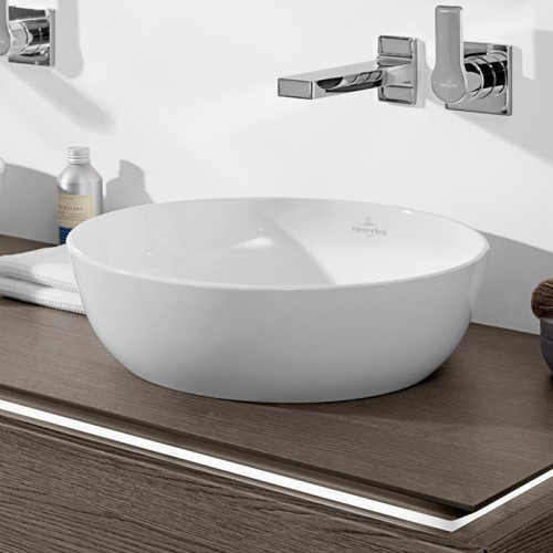 Villeroy&Boch Artis Раковина круглая 430*430*h125, без отверстий под смеситель, без перелива, CeramicPlus, цвет: альпийский белый