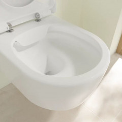 Villeroy&Boch Avento Комплект унитаз-подвесной 370*530*310мм+ сиденье QuickRelease, SoftClose, цвет альпийский белый