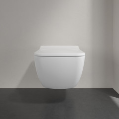 Villeroy&Boch Venticello Унитаз подвесной 375*560*330, безободковый, в комплекте сиденье SlimSeat, микролифт, цвет альпийский белый