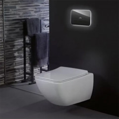 Villeroy&Boch Venticello Унитаз подвесной 375*560*330, безободковый, в комплекте сиденье SlimSeat Line, микролифт, цвет альпийский белый