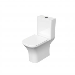 Унитаз напольный, безободковый Aquatek Optima Square 650x340x770, крышка-сиденье дюропласт, легкосъемное с микролифтом