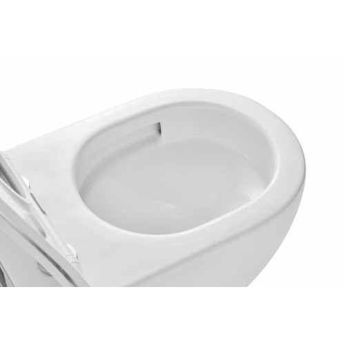 Унитаз подвесной безободковый AQUATEK ЕВРОПА AQ1190T-00 531*360*330 мм, смыв ТОРНАДО, горизонтальный выпуск, тонкое сиденье с механизмом плавного закрывания, крепеж