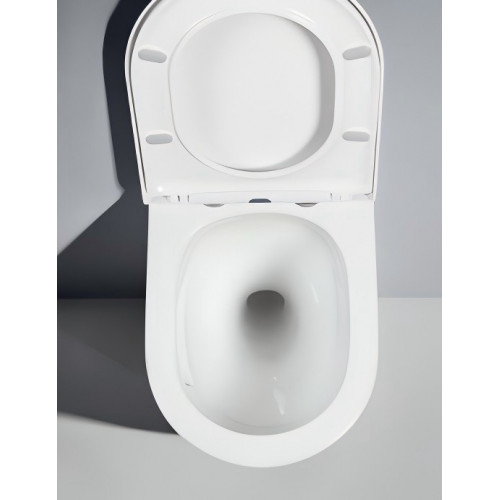 Унитаз подвесной безободковый AQUATEK ЛИБЕРТИ AQ1999T-00 500*360*350 мм, смыв ТОРНАДО, горизонтальный выпуск, тонкое сиденье с механизмом плавного закрывания, крепеж