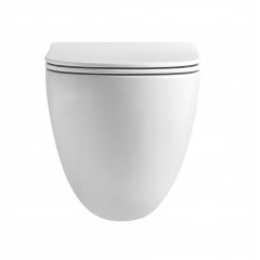 Унитаз подвесной безободковый AQUATEK ГЕЛИОС AQ1993T-00 505*360*370 мм, смыв ТОРНАДО, горизонтальный выпуск, тонкое сиденье с механизмом плавного закрывания, крепеж