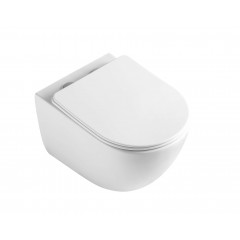 Унитаз подвесной безободковый AQUATEK ГЕЛИОС AQ1993T-00 505*360*370 мм, смыв ТОРНАДО, горизонтальный выпуск, тонкое сиденье с механизмом плавного закрывания, крепеж