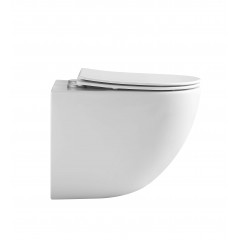 Унитаз подвесной безободковый AQUATEK ГЕЛИОС AQ1993T-00 505*360*370 мм, смыв ТОРНАДО, горизонтальный выпуск, тонкое сиденье с механизмом плавного закрывания, крепеж