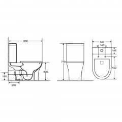Унитаз напольный, безободковый Aquatek Optima 650x340x770, крышка-сиденье дюропласт, легкосъемное с микролифтом