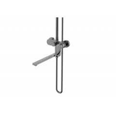 AQ2840BGM НИКА душевая система (смеситель для ванны) 3 jet 300х193 мм с длинным изливом, оружейная сталь