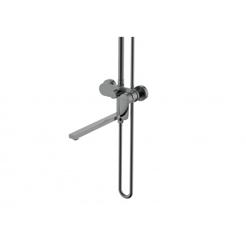 AQ2840BGM НИКА душевая система (смеситель для ванны) 3 jet 300х193 мм с длинным изливом, оружейная сталь