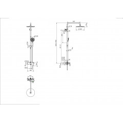 AQ2860CR НИКА душевая система (смеситель для душа) 3 jet 250 мм