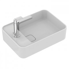 Ideal Standard Strada 2 Guest Раковина 500х350 мм, с переливом (реверсивная-только на столешницу!), с крепежом и керам крышкой, цвет: белый глянец