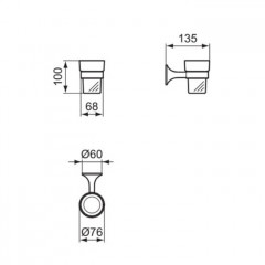 Ideal Standard La Dolce Vita Стакан, подвесной, цвет: PVD Magnetic Grey/матовое стекло