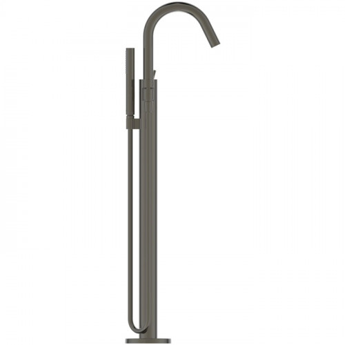 Ideal Standard Joy Смеситель для ванны, напольный, с ручным душем Stick, шланг Idealflex 125см, без A6133NU, цвет: PVD Magnetic Grey