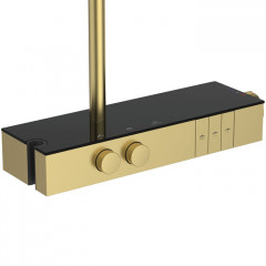 Ideal Standard Solos Душевая стойка с термостатич.смесителем для душа, верхний душ 33см, руч.душ, шланг 175см, без A1070NU, цвет: PVD Brushed Gold