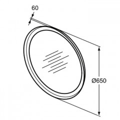 Ideal Standard Conca Круглое зеркало с подсветкой 65 см (Металл.накладка, закругленная задняя рама, функциональная светодиодная подсветка) neutral