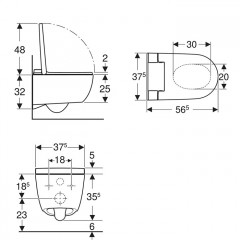 Geberit AquaClean Alba Унитаз-биде подвесной, белый / KeraTect, декор. панель: белый (замена 146.094.11.1)