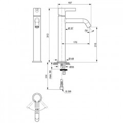 Ideal Standard Joy Смеситель для раковины, на 1 отв, цвет: PVD Silver Storm