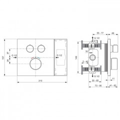 Ideal Standard Ceratherm Navigo Solos Смеситель для душа, встраиваемый, термостатический, без комплектом EASY-BOX A1000NU, цвет: PVD Magnetic Grey