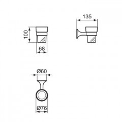 Ideal Standard La Dolce Vita Стакан, подвесной, цвет: PVD Silver Storm