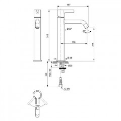 Ideal Standard Joy Смеситель для раковины, на 1 отв, высокий, цвет: PVD Magnetic Grey