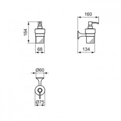 Ideal Standard La Dolce Vita Дозатор для жидкого мыла, подвесной, цвет: PVD Magnetic Grey/матовое стекло