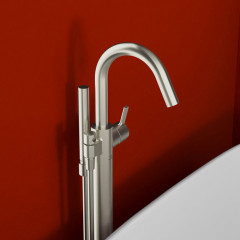 Ideal Standard Joy Смеситель для ванны, напольный, с ручным душем, цвет: PVD Silver Storm