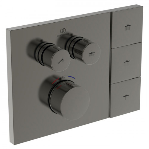 Ideal Standard Ceratherm Navigo Solos Смеситель для душа, встраиваемый, термостатический, без комплектом EASY-BOX A1000NU, цвет: PVD Magnetic Grey