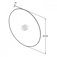 Ideal Standard Conca Круглое зеркало с диаметральной светодиодной подсветкой 1200 x 26 x 1200 мм, 14,4 кг neutral