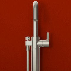 Ideal Standard Joy Смеситель для ванны, напольный, с ручным душем, цвет: PVD Silver Storm