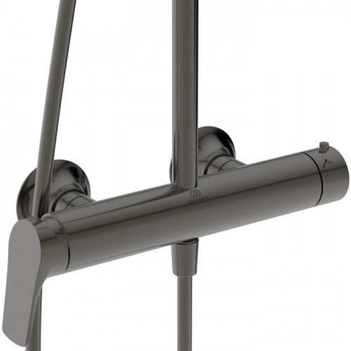 Ideal Standard La Dolce Vita Душевая стойка, смеситель для душа, верхний душ 30см, руч.душ Stick, шланг Idealflex 175см, цвет: PVD Magnetic Grey