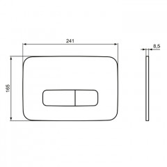 Ideal Standard Oleas M1 Механическая панель смыва, двойной смыв, покрытие soft touch цвет: белый матовый