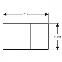 Geberit Sigma70 Клавиша для двойного смыва, квадратная: Матированный, легкоочищ. покр., B=25см (замена 115.620.FW.1, 115.625.FW.1)