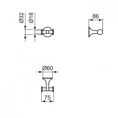 Ideal Standard La Dolce Vita Двойной крючок, настенный, цвет: хром