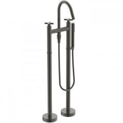 Ideal Standard Joy Neo Смеситель для ванны, напольный, с душевым набором, шлангом IDEALFLEX® 125см, цвет: PVD Magnetic Grey