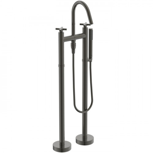 Ideal Standard Joy Neo Смеситель для ванны, напольный, с душевым набором, шлангом IDEALFLEX® 125см, цвет: PVD Magnetic Grey