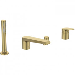 Ideal Standard La Dolce Vita Смеситель для ванны, на 4 отв, с ручным душем, цвет: PVD Brushed Gold