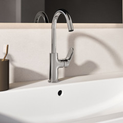 Ideal Standard Ceralife O Смеситель для раковины H215, с поворотным изливом, с донным клапаном, цвет: хром