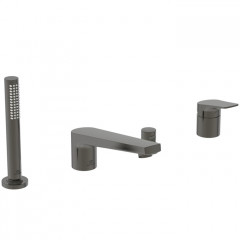 Ideal Standard La Dolce Vita Смеситель для ванны, на 4 отв, с ручным душем, шланго для душа 175см, цвет: PVD Magnetic Grey