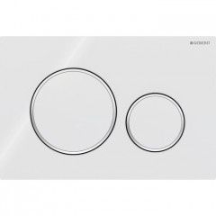 Geberit Sigma20 Клавиша для двойного смыва, круглая: белые, декор. кольца: глянцевый хром (замена 115.778.KJ.1)