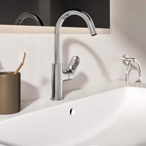 Ideal Standard Ceralife O Смеситель для раковины H215, с поворотным изливом, с донным клапаном, цвет: хром