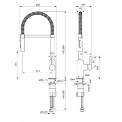 Ideal Standard Ceralook Смеситель для кухни высокий 360, с поворотным изливом, 2 типа струи - переключение кнопка, цвет: хром